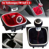 Fresh For Volkswagen VW Golf 5 6 MK5 MK6 R32 GTI 04-09 Suede Leather Red Black 5 6 Speed Gear Stick Lever Shift Knob boot