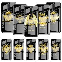 Glass Case For Samsung Galaxy S20 FE S10 S9 S8 Plus Note 20 Ultra 10 Lite 9 8 Tempered Phone Cover Capas Anime Saint Seiya Logo