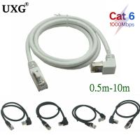 [HOT HAIXWLXKWW 589] CAT6 Round Ethernet Cat 6 Lan Cable RJ 45 Network Patch Cord Right Angle 90 Degree For Laptop Router RJ45 Internet Cable White