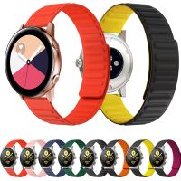 ♘❈◇ 20mm 22mm pasek silikonowy watchband dla huawei zegarek gt 2 42mm pętla magnetyczna do samsung galaxy aktywny 2 bransoletka wymiana