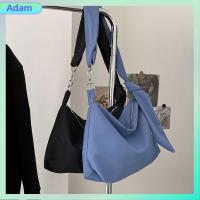 ADAM สำหรับผู้หญิง โซ่ห่วงโซ่ สีทึบทึบ กระเป๋า Crossbody ไนลอนทำจากไนลอน กระเป๋าแบบสะพายไหล่ กระเป๋าถือแบบถือ