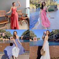 SS15105 Maxi dress เดรส สายเดี่ยว โบว์หลัง