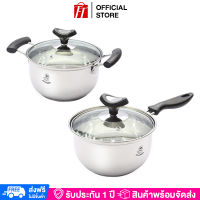 Kyusen ชุดหม้อสแตนเลส 4 ชิ้น รุ่น KS-04S หม้อสแตนเลส เครื่องครัว อุปกรณ์ทำอาหาร ชุดเครื่องครัว