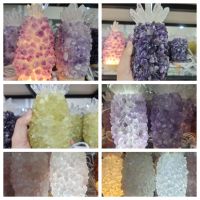 1Pcs โคมไฟคริสตัลธรรมชาติ USB Led Night Light ตาราง Amethyst Cluster โคมไฟสำหรับห้องนอนข้างเตียงติดตั้ง Home Decor Gift