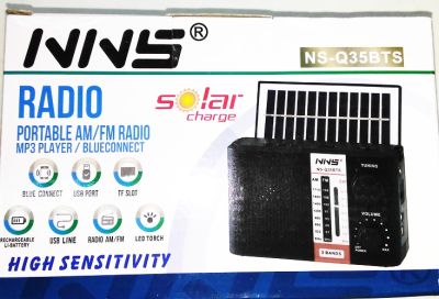 NNS วิทยุ/USB/Bluetooth/SD/ไฟฉาย /แผงโซล่ามีแบตในตัว รุ่น NS-Q32BTS