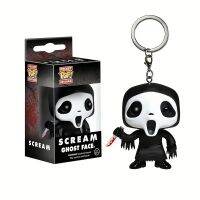 New Pop Ghost Figure Keychain Scream Peripheral Products Doll Model Toy Scream Ghost Face Keychain for Boy Gifts