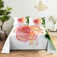 ✚┇ Beautiful Flowers 0.9/1.2/1.5/1.8/2.0m Queen Sheet Set Flat Sheet Bed Sheets and Pillowcases Bedroom Bed Sheet Set Bedding Set