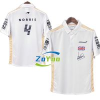 shot goods Zoyoo 2022 Top Quality Big Size S-5XL F1 McLaren White Polo Neck Sport T-shirt Racing Suit NBA Rugby Football Jersey