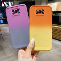 VRQR เคสนิ่ม2023ซิลิโคนล่าสุดสำหรับ Xiaomi POCO X3 Pro POCO X3 NFC POCO X3 GT  การไล่ระดับสีขั้นสูงเคสซิลิโคนโทรศัพท์สีคู่