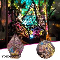 Polar Star Large Floor Lamp Wood LED Night Light Arts Crafts Colorful Diamond Bohemian Lights Decorative Table Lamps Home Decor