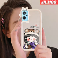 เคส JIUMOO สำหรับ Realme 9i OPPO A76 A96 A36เคส K10การ์ตูนกล้องมอนสเตอร์ตัวน้อยสีสันสดใสชานมเด็กผู้หญิงนิ่มสำหรับเลนส์เคสมือถือกันกระแทกแบบใสเรียบง่ายฝาครอบความคิดสร้างสรรค์โปร่งใสป้องกันซิลิโคน