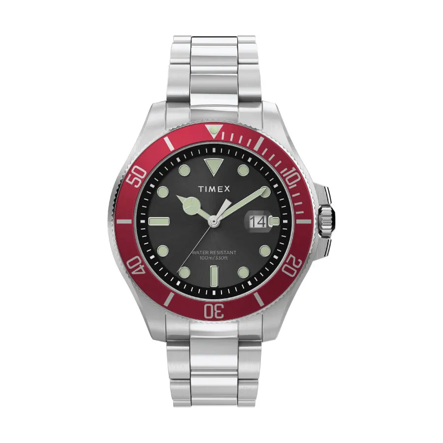Official Warranty] Timex TW2U41700 Men's Harborside Coast 43mm Chrome Case  Red Stainless Steel Strap Watch (watch for men / jam tangan lelaki / timex  watch for men / timex watch / men watch) | Lazada