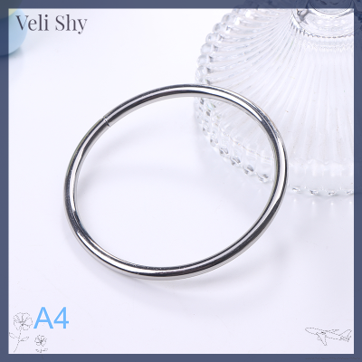 Veli Shy กรอบจับกระเป๋าถือโลหะกลมสำหรับเปลี่ยนที่จับกระเป๋ากระเป๋า DIY ทำกระเป๋าอุปกรณ์ฮาร์ดแวร์