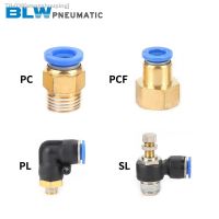 ♤✙ 1PCS Pneumatic Quick Connector PC PCF PL SL 4MM 6MM 8MM 10MM 12MM Hose Tube Air Fitting 1/4 1/8 BSPT Male Thread Pipe Coupler