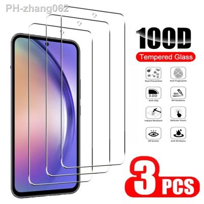 3Pcs Tempered Glass For Samsung Galaxy A54 A74 A53 A52S A72 S20FE A14 A24 A34 S21FE A22 A33 5G Screen Protector Glass Film