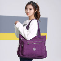 Fashion Women Waterproof Nylon Large Capacity Shoulder Bag Messenger Cross Body Bag Multi Pockets Shopper Totes