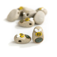 20#5pcs Bee Cartoon Porcelain Animal Small Ceramic Pendants Beads Small Bag Beads Wholesale DIY Jewelry Accessories #XN263