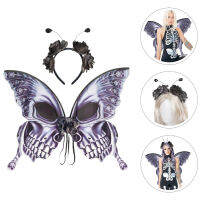 ชุดฮัลโลวีน 1 ชุด Haloween Butterfly Wing Flower Howband สำหรับคอสเพลย์