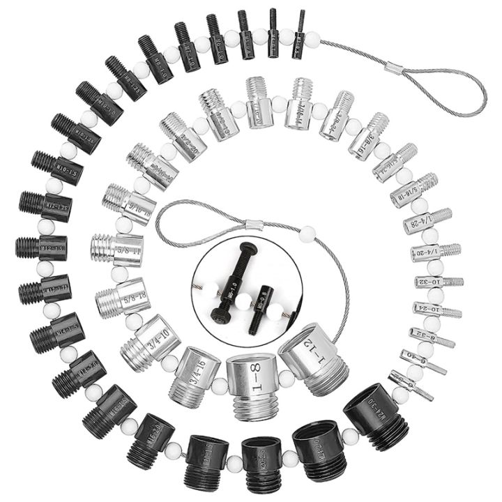 44 Piece Nut and Bolt Thread Checker Thread Checker Standard and Metric