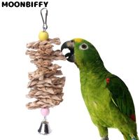 Bird Parrot Toy with Bell צעצועים Natural Wooden Grass Chewing Bite Hanging Cage Swing Climb Chew Toys Parrot Cages Pendant