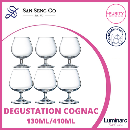 San Seng Luminarc Degustation Cognac 130ML/410ML (Box of 6PCS) Snifter, Brandy & Cognac Stemmed