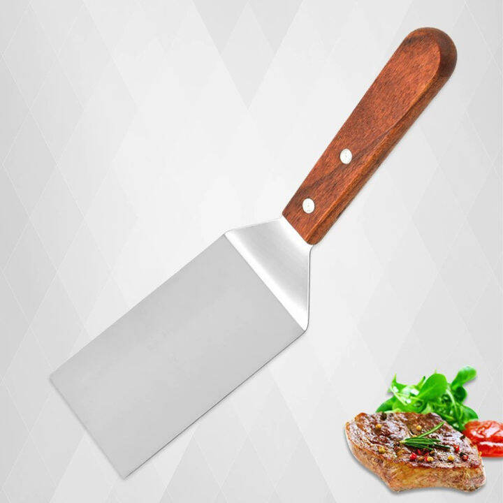 cooking-wooden-handle-stainless-steel-kitchen-tools-pancake-steak-spatula-cake-spatula-pizza-cutter