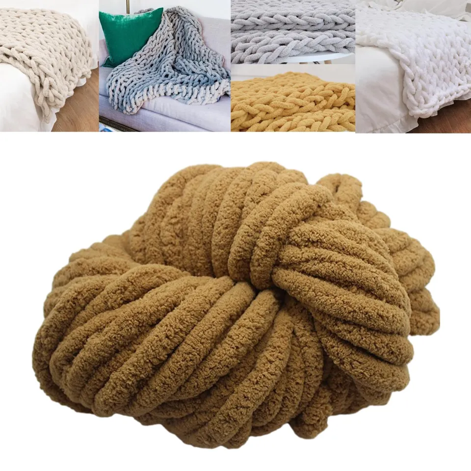 Blesiya Chunky Chenille Yarn Gauge 7 Bulky Yarn for Crocheting Hand  Knitting Throw