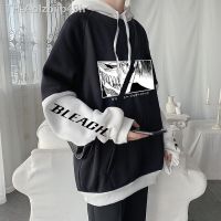 Aolzbiip49h อะนิเมะBleach Ichigo KurosakiมังงะHoodies Gothicการ์ตูนStreetwearแขนยาวขนาดใหญ่ผู้ชายฤดูหนาวHooded Sweatshirt