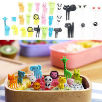 Idealhere 36Pcs Mini Kids Cute Animal Food Fruit Picks Forks Lunch Box Accessory Decor (Random color)