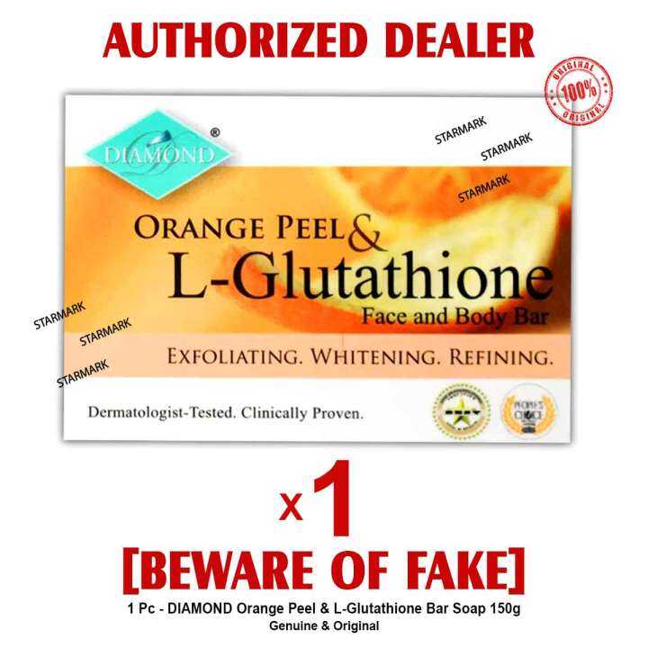 DIAMOND Orange Peel and LGlutathione Soap Face and Body Bar Soaps 150g