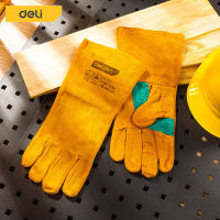 Deli ถุงมือหนังงานเชื่อม ถุงมือช่าง ถุงมือเชื่อม ถุงมือหนัง ถุงมือช่างเชื่อม ถุงมือหนังเชื่อม ช่างเชื่อม Welding gloves