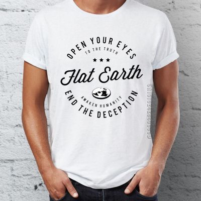 Men Cotton T Shirt Adult Flat Earth Retro Funny Sarcasm Tshirts Guys Graphic Tees