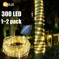 32m22M12M7M Rope Strip Light Solar LED Waterproof Tube Rope Garland Fairy Light Strings Outdoor Garden Christmas Decor