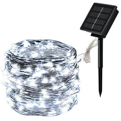 Solar Powered LED String Lights Fairy Garland Waterproof 20M 10M 5M Copper Wire for Christmas New Year Decoration Garden Lamp