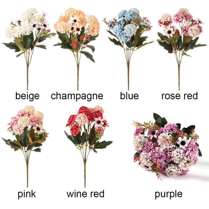 ดอกเดซี่-sedition78am6น่ารัก15ดอกของชำร่วยแต่งงานของตกแต่งบ้านพืชที่เหมือนจริง-buket-pengantin-ดอกไฮเดรนเยียประดิษฐ์การจัดดอกไม้