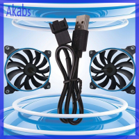 Akabs USB 2.0 A MALE TO 4 PIN 3 PIN CONNECTOR ADAPTER CABLE สำหรับ5V Computer PC Fan