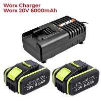 ncsr09 1-3Pack 20V 60 Ah/6000mAh Lithium-ionen Batterie Ersatz für Worx WA3551 WA 35511 WA3553 WA 35532 WA3641 Batterie Ladegerät