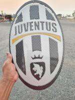 ยูเวนตุส โลโก สโมสร JUVENTUS วัสดุเหล็กตัดเลเซอร์ ขนาด 45 cm. เคลือบเคฟล่าสวยแปลก ไม่มีใครเหมือน ใช้สี 2k เหมือนพ่นรถยนต์ภายนอก