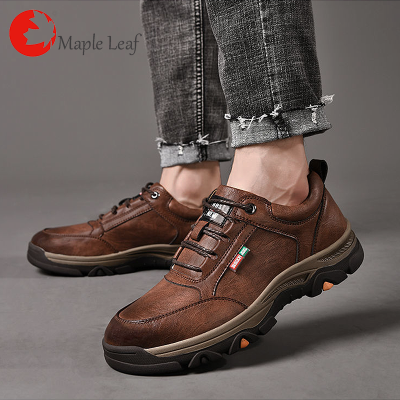 Maple รองเท้าผู้ชาย รองเท้าทำงาน รองเท้าผู้ชาย รองเท้าเซฟตี้แพลตฟอร์ม รองเท้าหนังแท้ รองเท้าหนังผู้ชายคุณภาพสูง 39-44