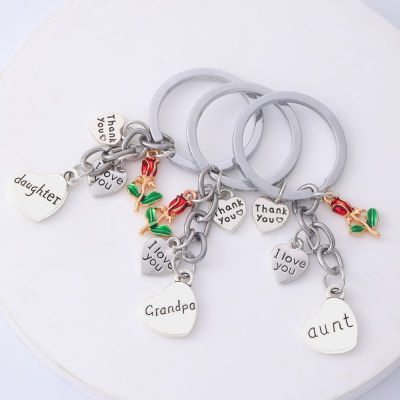 Mothers Day Jewelry Family Gift Letter Heart-shaped Engraved