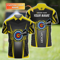 Summer Archery Polo shirt Yellow sports polo shirt Archery enthusiast suit Mens fashion polo shirt