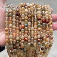 Natural Mixed Rutilated Quartz Beads Round Loose Spacer Colorful Hair Crystal Stone For Jewelry Making Diy Bracelet Accessories