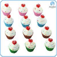 DUANKUI 30 Pcs เส้นผ่านศูนย์กลาง24มม. จี้เรซิ่น faux CUP cake พลาสติก imiated Food Charm พร้อมห่วง เรซิน ความยาว29มม. จี้เรซิ่น3D สีสันสดใสถ้วยหวานเค้กอาหาร Charm แข็งแรงและทนทาน รู: 2mm เครื่องรางเค้กหวานอาหารน่ารัก งานฝีมือดีไอวาย