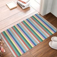 【cw】 Multicolored Stripes III Doormat Rug Footpad Anti slip Toilet Balcony Parlor Durable Washable ！