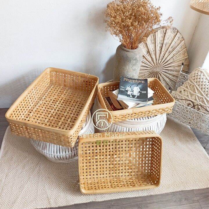 Bakul Buluh Segi Empat / Bamboo Basket / Pet Basket / Laundry Basket ...