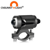 CNSUNNYLIGHT Mini Tri-model Motorcycle LED Headlight Bi-Color Projector Lens Car ATV Driving Spotlight Fog Auxiliary DRL Light