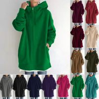 Oversize ผู้หญิงเสื้อ Hoodies ฤดูหนาวซิปยาวเสื้อแจ็คเก็ต Hoody สุภาพสตรี Hooded Streetwear Harajuku หญิง Outwear