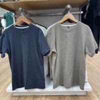 Original Uniqlo same style mens summer waffle breathable and comfortable solid color round neck short-sleeved T-shirt top