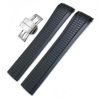 for Patek Aquanaut Philippe strap 5164A 5167A Black Blue Soft Rubber Curved End Bracelets 21mm Watchband