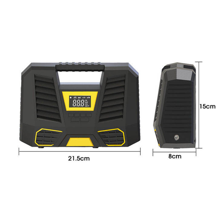 เครื่องอัดลมรถยนต์แบบพกพาหน้าจอ-lcd-abs-12v-แบบเครื่องสูบยางกว้างสำหรับรถมอเตอร์ไซค์